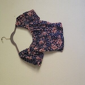 NWT PLANETGOLD  croptop blause size XSMALL flowerful evening blue